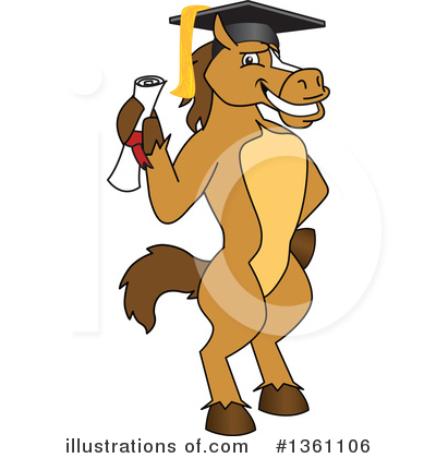 Royalty-Free (RF) Stallion School Mascot Clipart Illustration by Mascot Junction - Stock Sample #1361106
