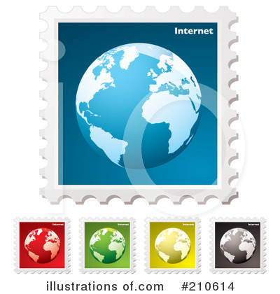 Royalty-Free (RF) Stamps Clipart Illustration by michaeltravers - Stock Sample #210614