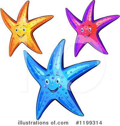Royalty-Free (RF) Starfish Clipart Illustration by merlinul - Stock Sample #1199314