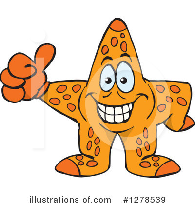 Royalty-Free (RF) Starfish Clipart Illustration by Dennis Holmes Designs - Stock Sample #1278539