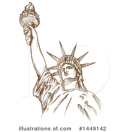 Royalty-Free (RF) Statue Of Liberty Clipart Illustration by Domenico Condello - Stock Sample #1449142