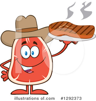 Royalty-Free (RF) Steak Character Clipart Illustration by Hit Toon - Stock Sample #1292373