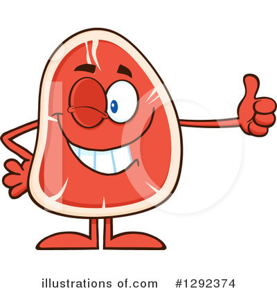 Royalty-Free (RF) Steak Character Clipart Illustration by Hit Toon - Stock Sample #1292374