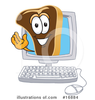 Royalty-Free (RF) Steak Character Clipart Illustration by Mascot Junction - Stock Sample #16884