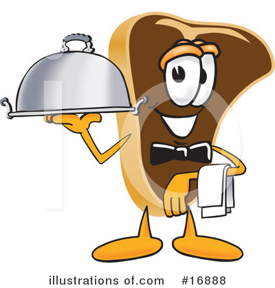 Royalty-Free (RF) Steak Character Clipart Illustration by Mascot Junction - Stock Sample #16888