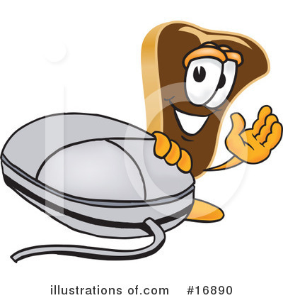 Royalty-Free (RF) Steak Character Clipart Illustration by Mascot Junction - Stock Sample #16890