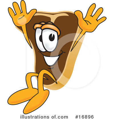 Royalty-Free (RF) Steak Character Clipart Illustration by Mascot Junction - Stock Sample #16896