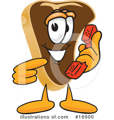 Royalty-Free (RF) Steak Character Clipart Illustration by Mascot Junction - Stock Sample #16900