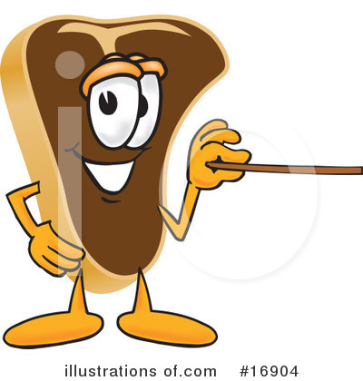 Royalty-Free (RF) Steak Character Clipart Illustration by Mascot Junction - Stock Sample #16904