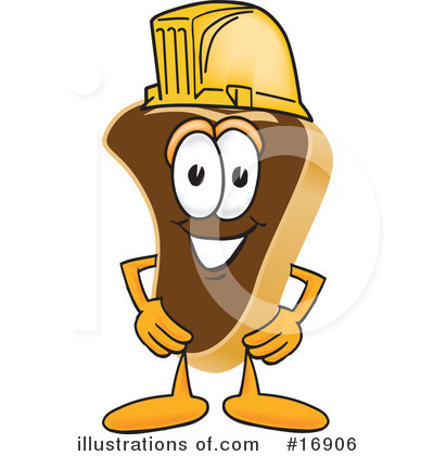 Royalty-Free (RF) Steak Character Clipart Illustration by Mascot Junction - Stock Sample #16906