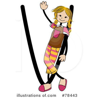 Stick Kid Alphabet Clipart #78443 by BNP Design Studio