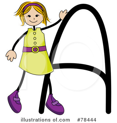 Stick Kid Alphabet Clipart #78444 by BNP Design Studio