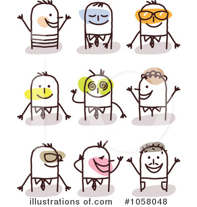 Royalty-Free (RF) Stick Man Clipart Illustration by NL shop - Stock Sample #1058048