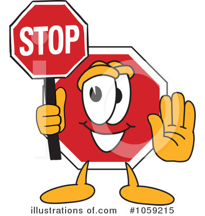 Royalty-Free (RF) Stop Sign Clipart Illustration by Mascot Junction - Stock Sample #1059215