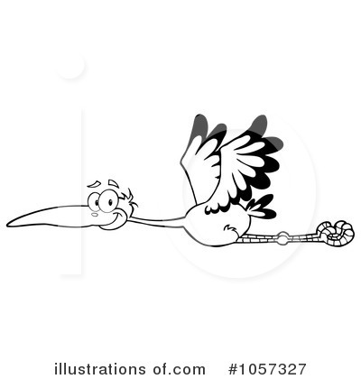Royalty-Free (RF) Stork Clipart Illustration by Hit Toon - Stock Sample #1057327