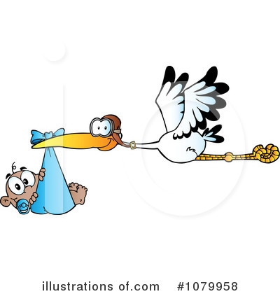 Royalty-Free (RF) Stork Clipart Illustration by Hit Toon - Stock Sample #1079958