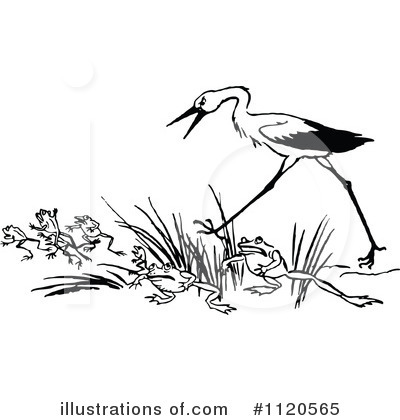 Royalty-Free (RF) Stork Clipart Illustration by Prawny Vintage - Stock Sample #1120565