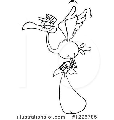 Royalty-Free (RF) Stork Clipart Illustration by Hit Toon - Stock Sample #1226785