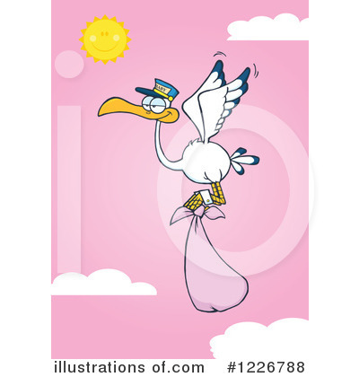 Royalty-Free (RF) Stork Clipart Illustration by Hit Toon - Stock Sample #1226788