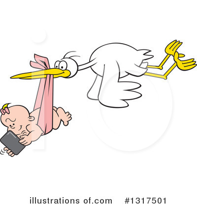 Stork Clipart #1317501 by Johnny Sajem