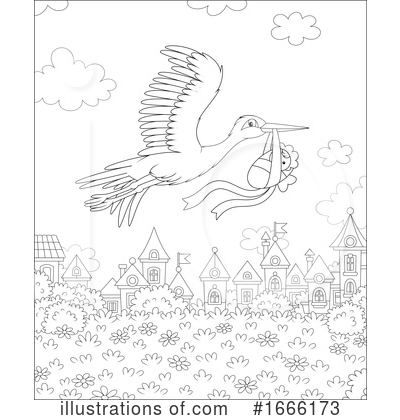 Royalty-Free (RF) Stork Clipart Illustration by Alex Bannykh - Stock Sample #1666173