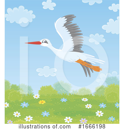 Stork Clipart #1666198 by Alex Bannykh