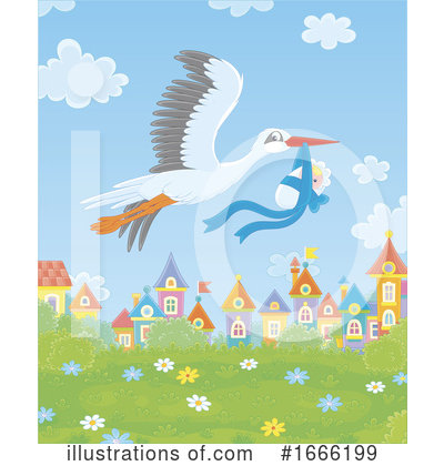 Royalty-Free (RF) Stork Clipart Illustration by Alex Bannykh - Stock Sample #1666199