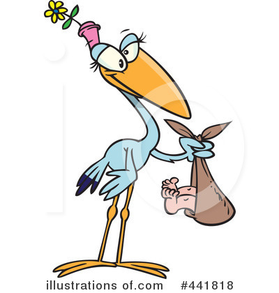 Royalty-Free (RF) Stork Clipart Illustration by toonaday - Stock Sample #441818