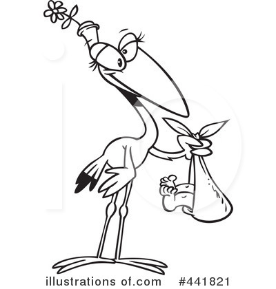 Royalty-Free (RF) Stork Clipart Illustration by toonaday - Stock Sample #441821