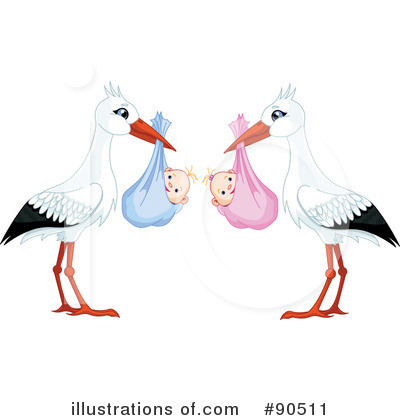 Royalty-Free (RF) Stork Clipart Illustration by Pushkin - Stock Sample #90511