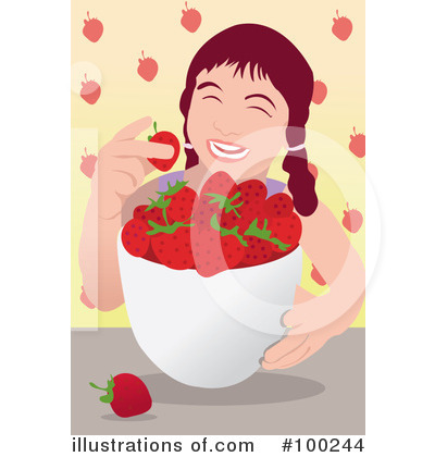 Royalty-Free (RF) Strawberries Clipart Illustration by mayawizard101 - Stock Sample #100244
