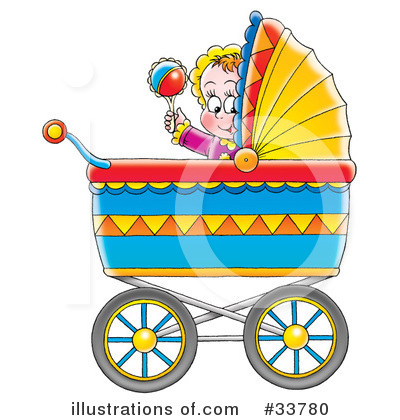 Baby Carriage Clipart #33780 by Alex Bannykh