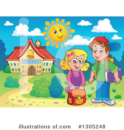 Royalty-Free (RF) Students Clipart Illustration by visekart - Stock Sample #1305248