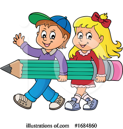 Royalty-Free (RF) Students Clipart Illustration by visekart - Stock Sample #1684860
