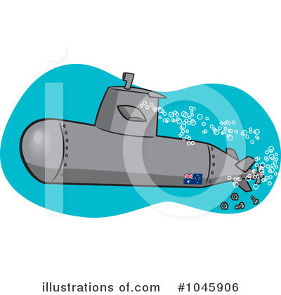 Royalty-Free (RF) Submarine Clipart Illustration by toonaday - Stock Sample #1045906