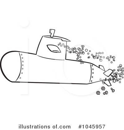 Royalty-Free (RF) Submarine Clipart Illustration by toonaday - Stock Sample #1045957
