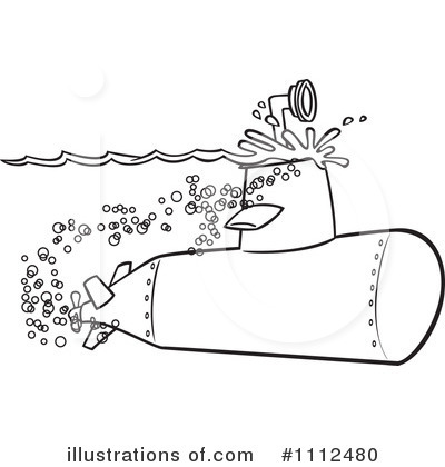 Royalty-Free (RF) Submarine Clipart Illustration by toonaday - Stock Sample #1112480
