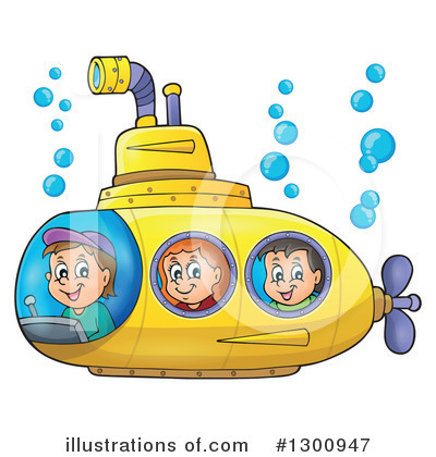 Royalty-Free (RF) Submarine Clipart Illustration by visekart - Stock Sample #1300947