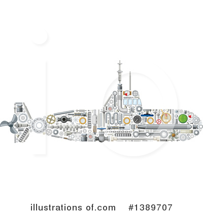 Royalty-Free (RF) Submarine Clipart Illustration by Vector Tradition SM - Stock Sample #1389707