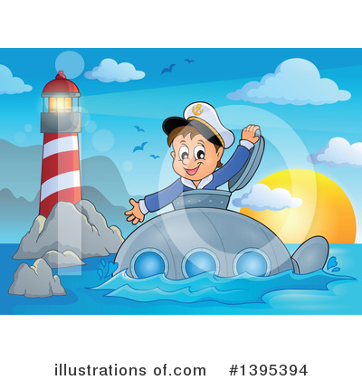 Royalty-Free (RF) Submarine Clipart Illustration by visekart - Stock Sample #1395394