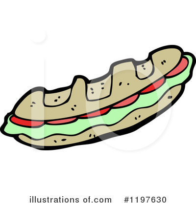 Royalty-Free (RF) Submarine Sandwich Clipart Illustration by lineartestpilot - Stock Sample #1197630