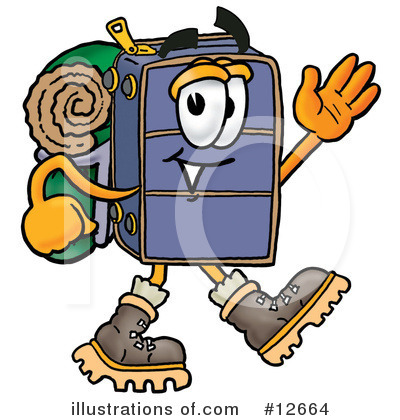 Royalty-Free (RF) Suitcase Character Clipart Illustration by Mascot Junction - Stock Sample #12664