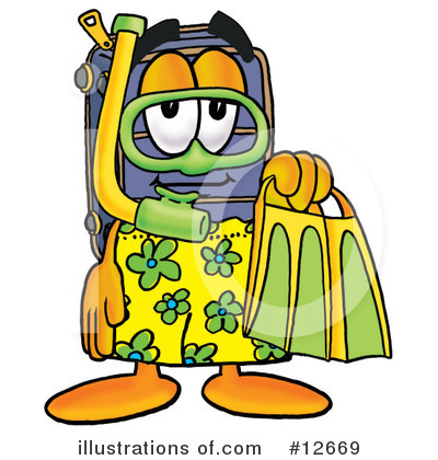 Royalty-Free (RF) Suitcase Character Clipart Illustration by Mascot Junction - Stock Sample #12669