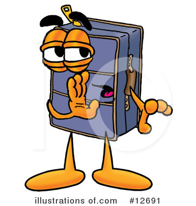 Royalty-Free (RF) Suitcase Character Clipart Illustration by Mascot Junction - Stock Sample #12691