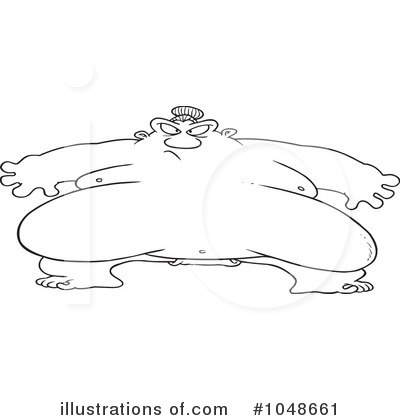 Royalty-Free (RF) Sumo Clipart Illustration by toonaday - Stock Sample #1048661