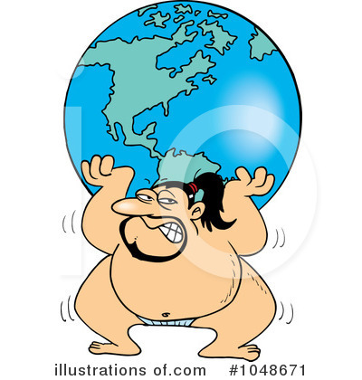 Royalty-Free (RF) Sumo Clipart Illustration by toonaday - Stock Sample #1048671