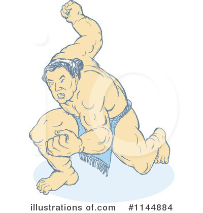 Royalty-Free (RF) Sumo Wrestling Clipart Illustration by patrimonio - Stock Sample #1144884