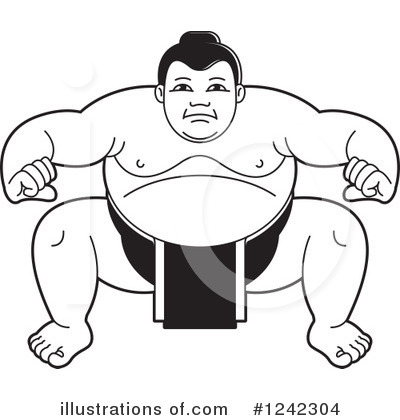 Royalty-Free (RF) Sumo Wrestling Clipart Illustration by Lal Perera - Stock Sample #1242304