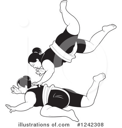 Royalty-Free (RF) Sumo Wrestling Clipart Illustration by Lal Perera - Stock Sample #1242308