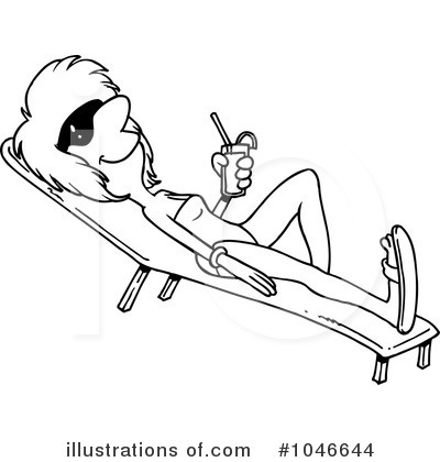 Royalty-Free (RF) Sun Bathing Clipart Illustration by toonaday - Stock Sample #1046644